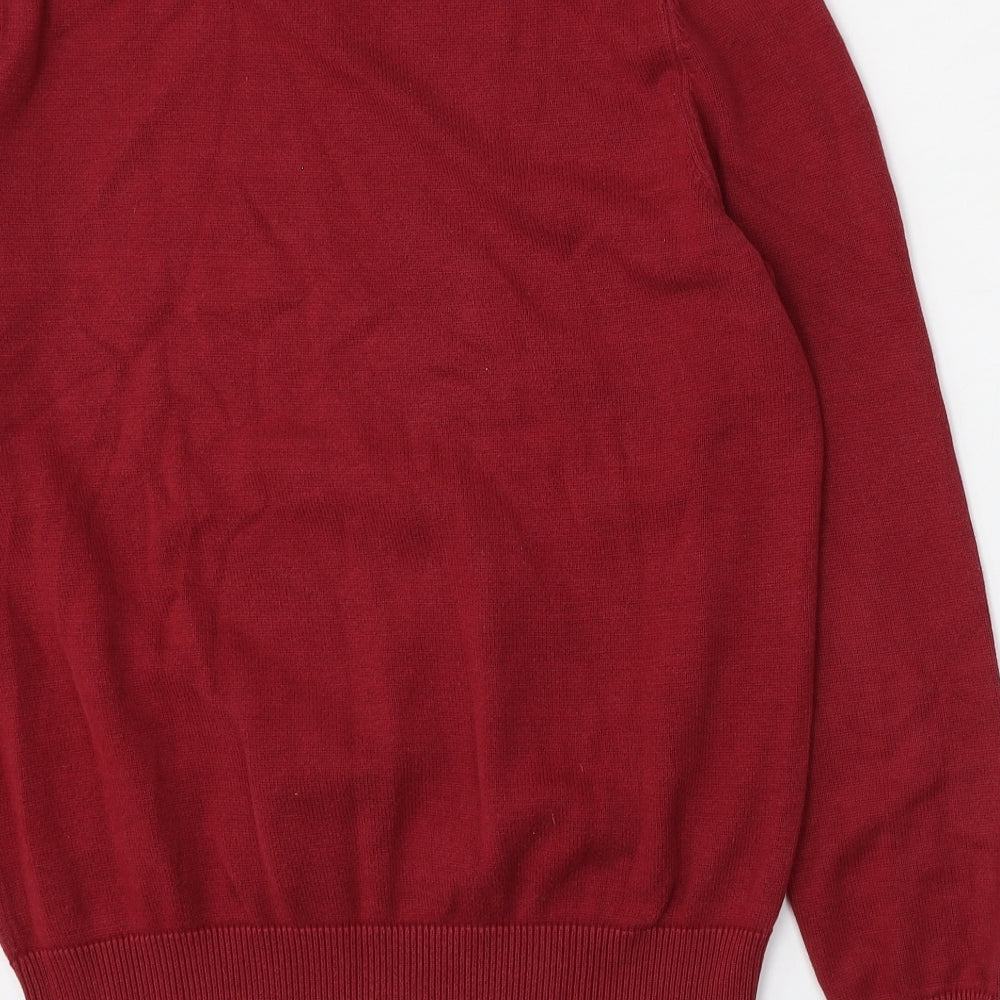 Mexx Mens Red V-Neck  Cotton Pullover Jumper Size S