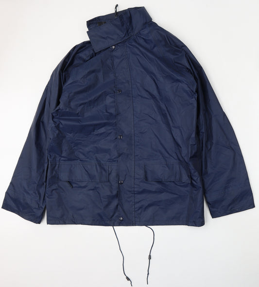 Front view of Proforce Weatherwear men’s blue jacket, size M, zip