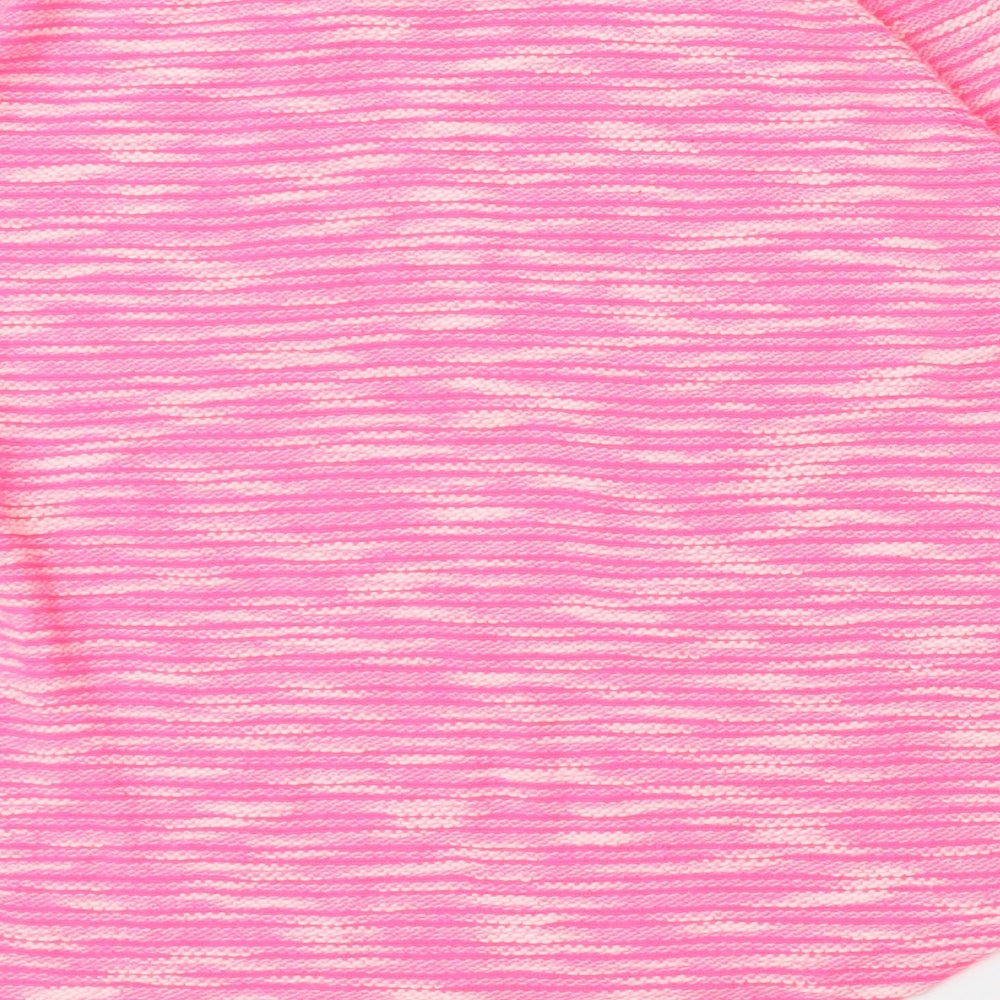 H&M Girls Pink Round Neck Striped Polyester Pullover Jumper Size 10-11 Years