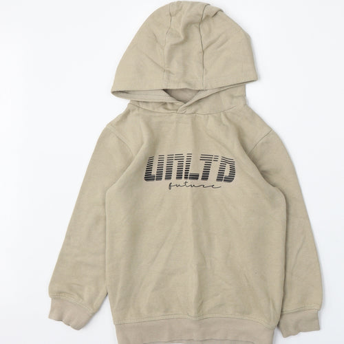 Matalan Boys Beige  Cotton Pullover Hoodie Size 7 Years