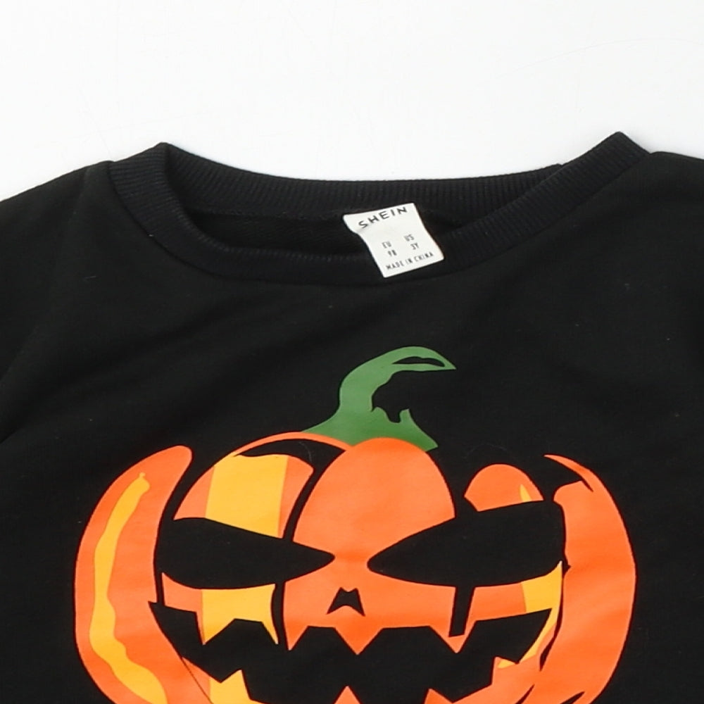 SheIn Boys Black  Cotton Pullover Sweatshirt Size 3 Years   - halloween