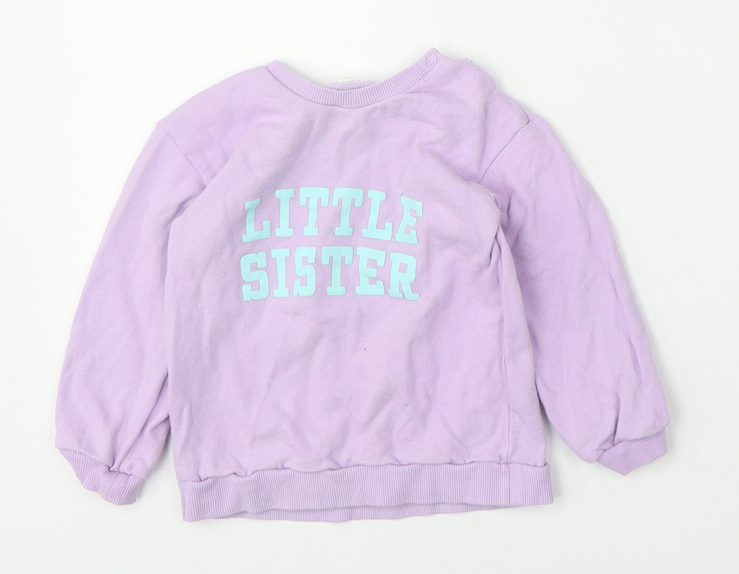 H&M Girls Purple  Cotton Pullover Jumper Size 18-24 Months