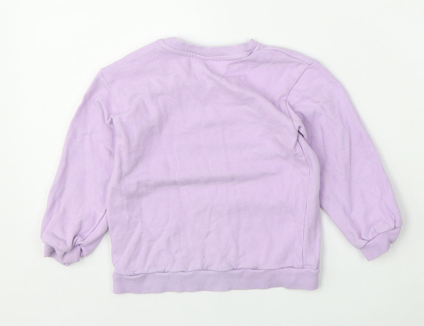H&M Girls Purple  Cotton Pullover Jumper Size 18-24 Months