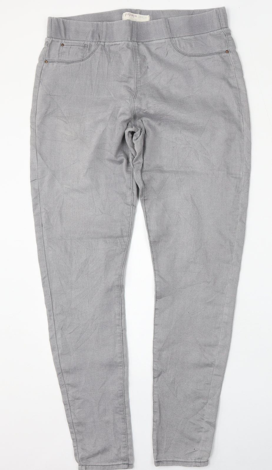 Papaya Womens Grey  Cotton Jegging Jeans Size 12 L31 in Regular