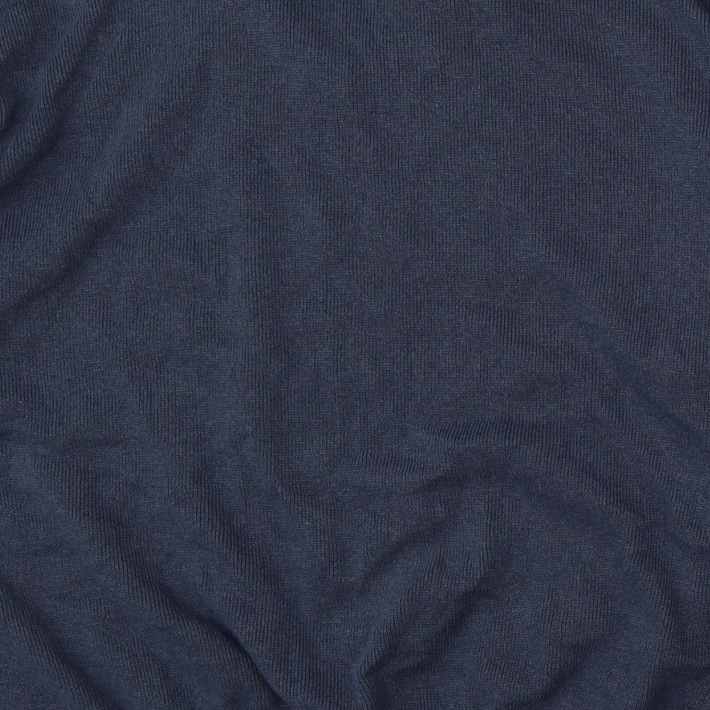 Caribou Menswear Mens Blue V-Neck Argyle/Diamond Cotton Pullover Jumper Size 4XL