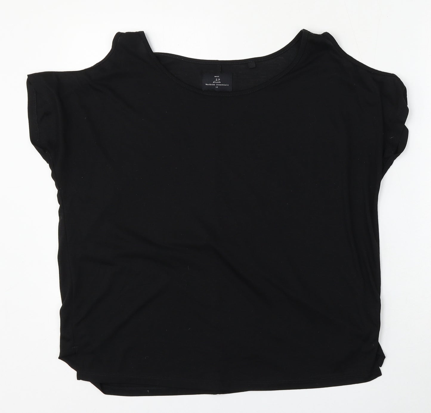NEXT Womens Black  Polyester Basic T-Shirt Size 10 Round Neck