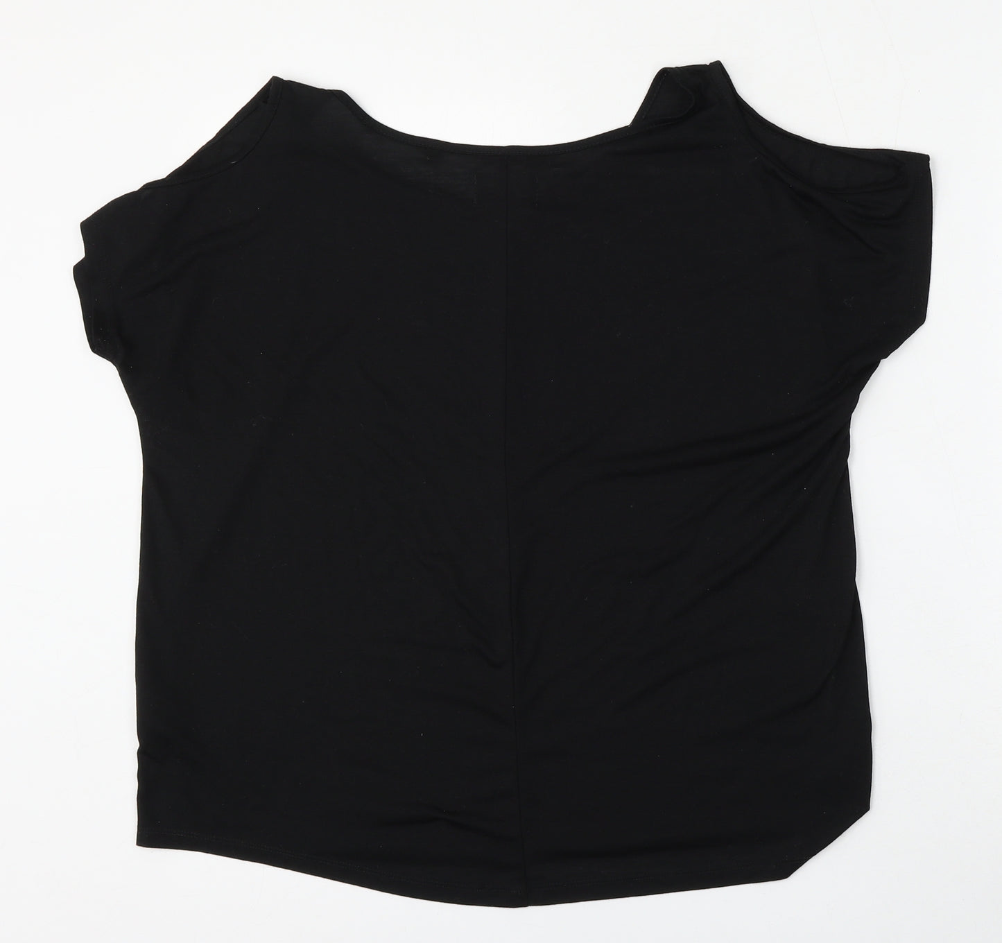 NEXT Womens Black  Polyester Basic T-Shirt Size 10 Round Neck