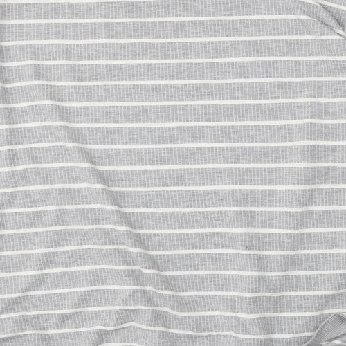 Red Herring Womens Grey Round Neck Striped Polyester Pullover Jumper Size 20