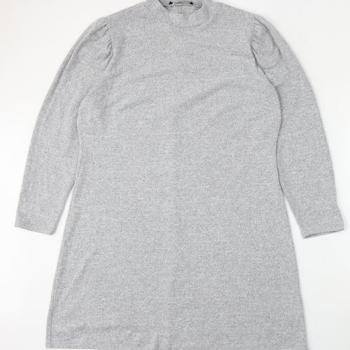 George Womens Grey Round Neck  Polyester Pullover Jumper Size 18