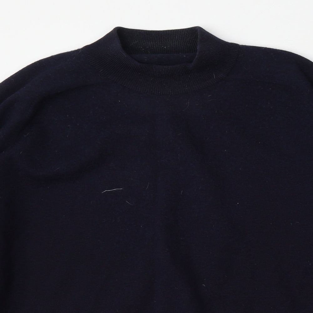 Wolsey Mens Blue Mock Neck  Wool Pullover Jumper Size L