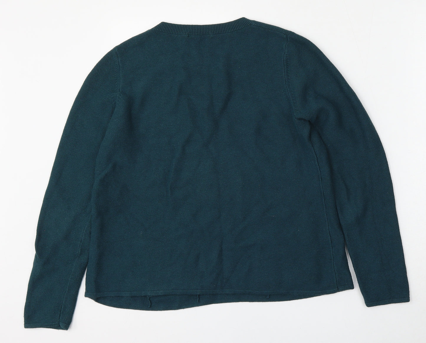 TU Womens Green Round Neck  Cotton Pullover Jumper Size 10