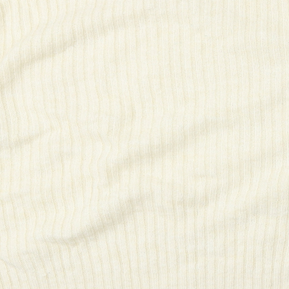 TU Womens Beige Round Neck  Acrylic Pullover Jumper Size 16