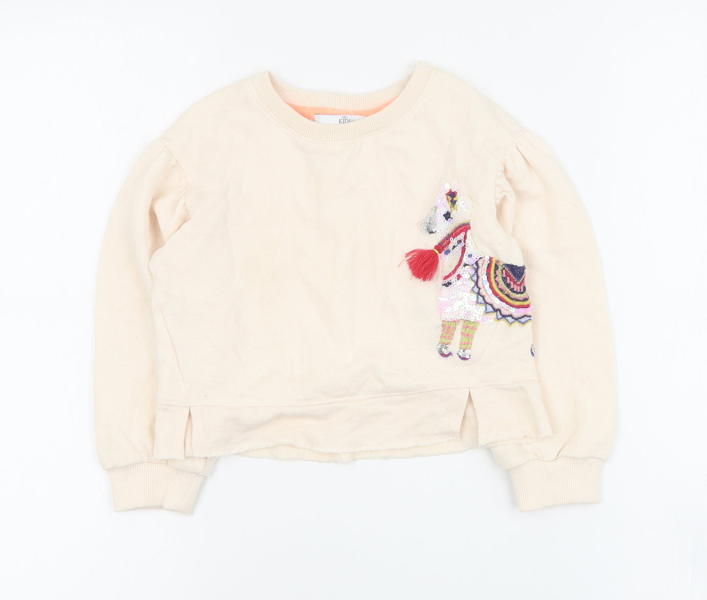 Marks and Spencer Girls Pink  Cotton Pullover  Size 4-5 Years  Pullover