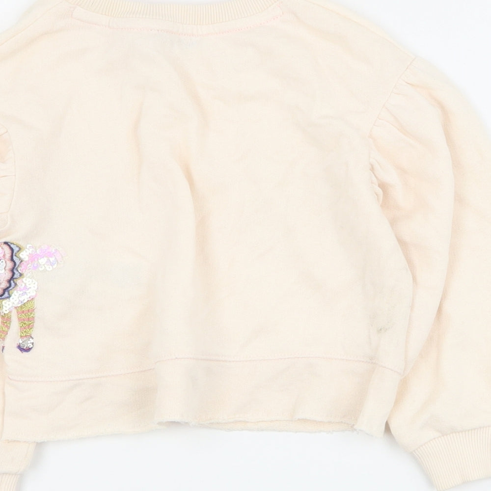 Marks and Spencer Girls Pink  Cotton Pullover  Size 4-5 Years  Pullover