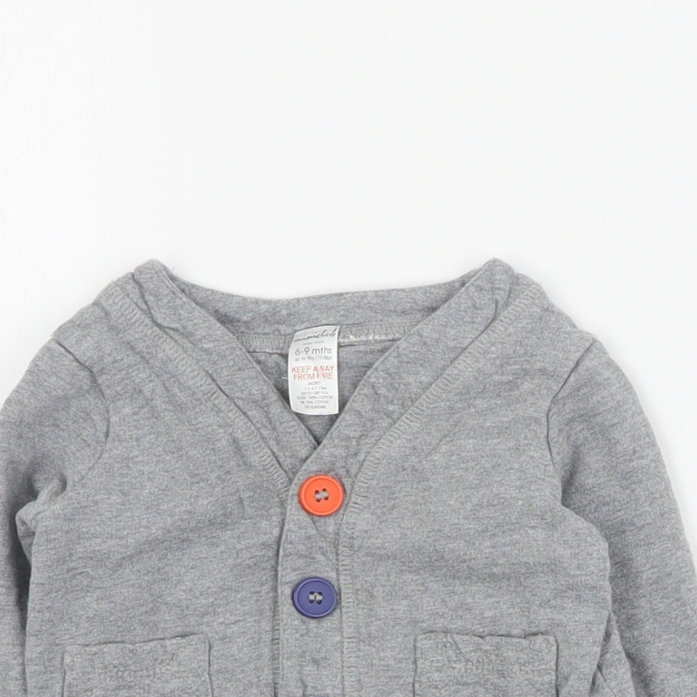 Mini Club Baby Grey  Cotton Cardigan Jumper Size 6-9 Months  Button
