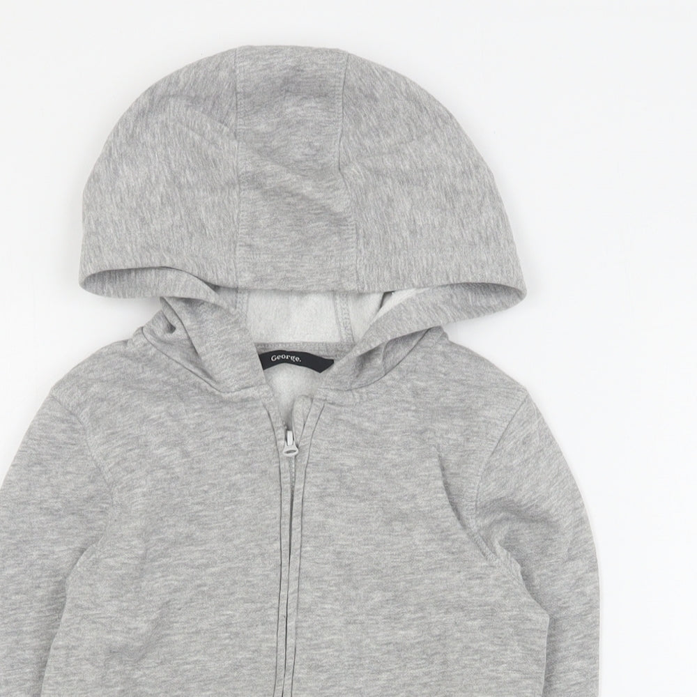 George Boys Grey  Cotton Full Zip Hoodie Size 2-3 Years  Zip