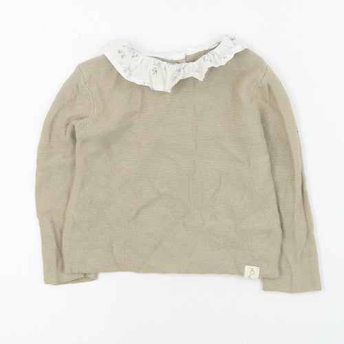 George Baby Brown  Cotton Pullover Jumper Size 18-24 Months  Button