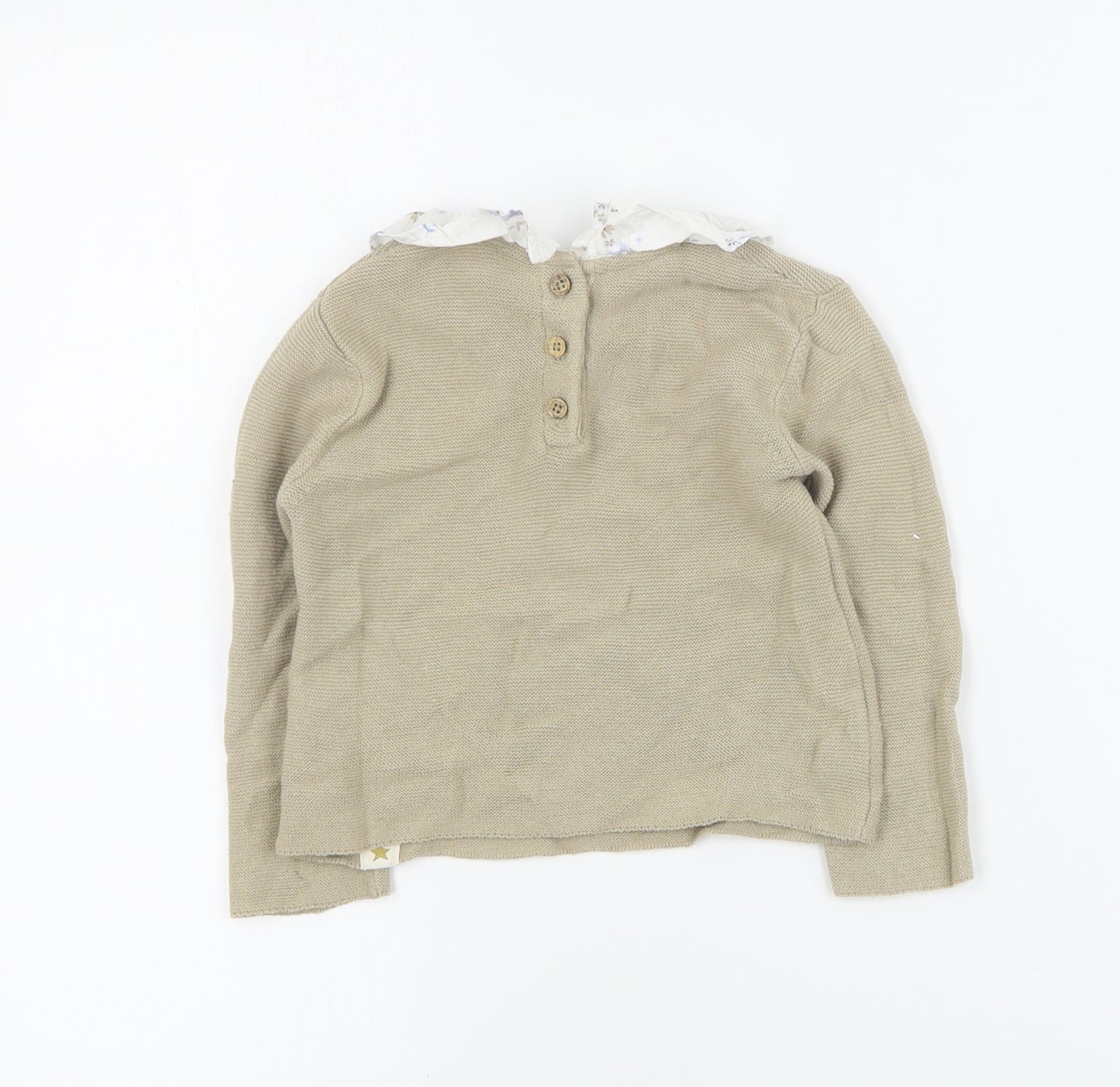 George Baby Brown  Cotton Pullover Jumper Size 18-24 Months  Button