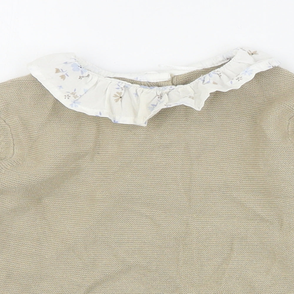 George Baby Brown  Cotton Pullover Jumper Size 18-24 Months  Button