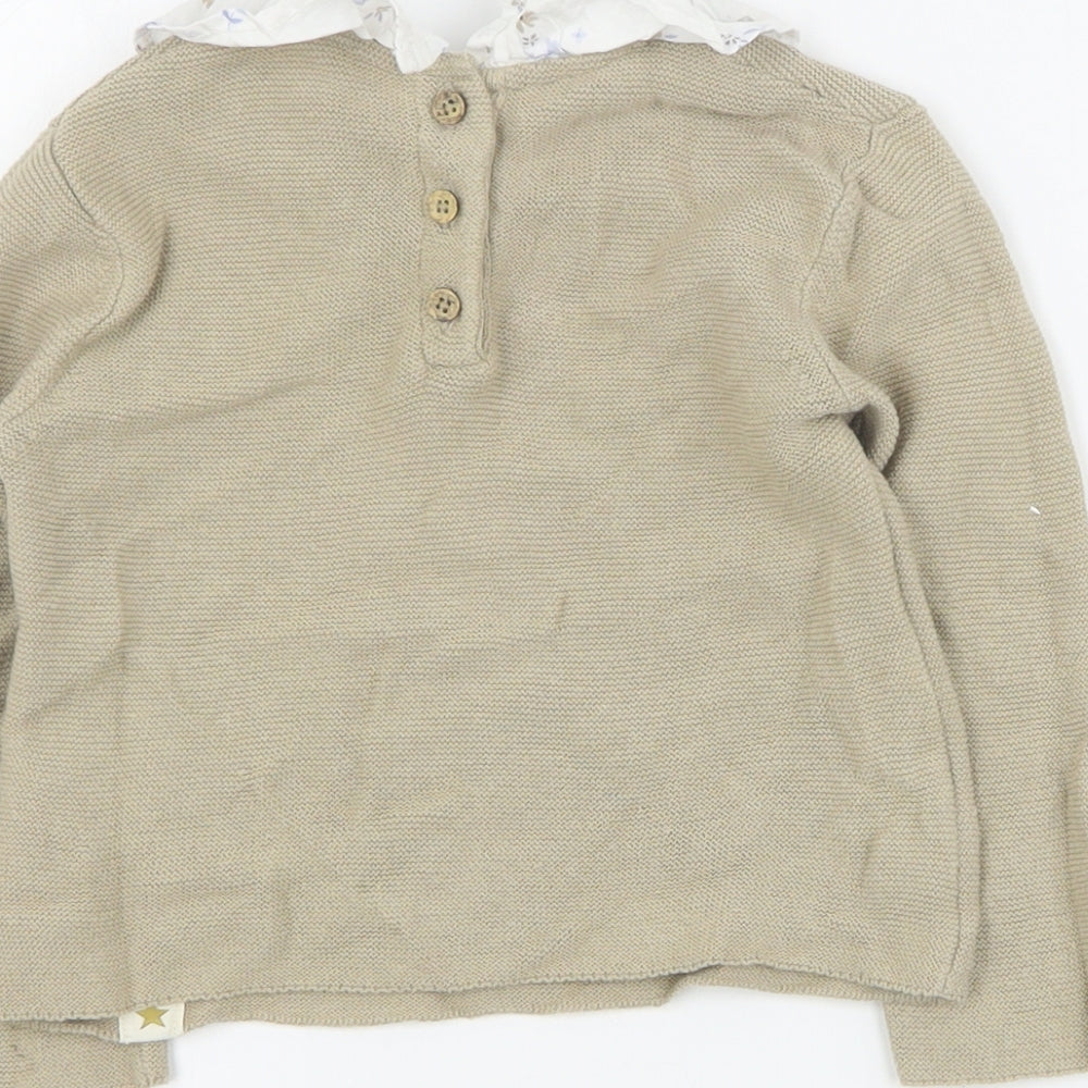 George Baby Brown  Cotton Pullover Jumper Size 18-24 Months  Button