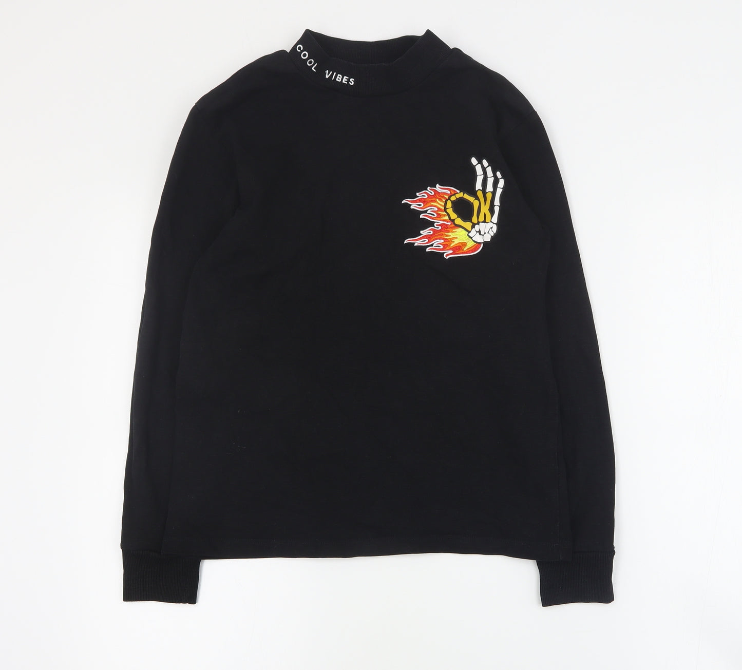 NEXT Boys Black  Cotton Pullover Sweatshirt Size 12 Years  Pullover