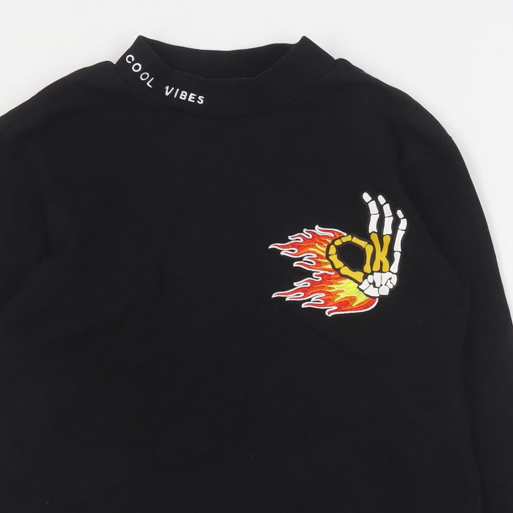 NEXT Boys Black  Cotton Pullover Sweatshirt Size 12 Years  Pullover