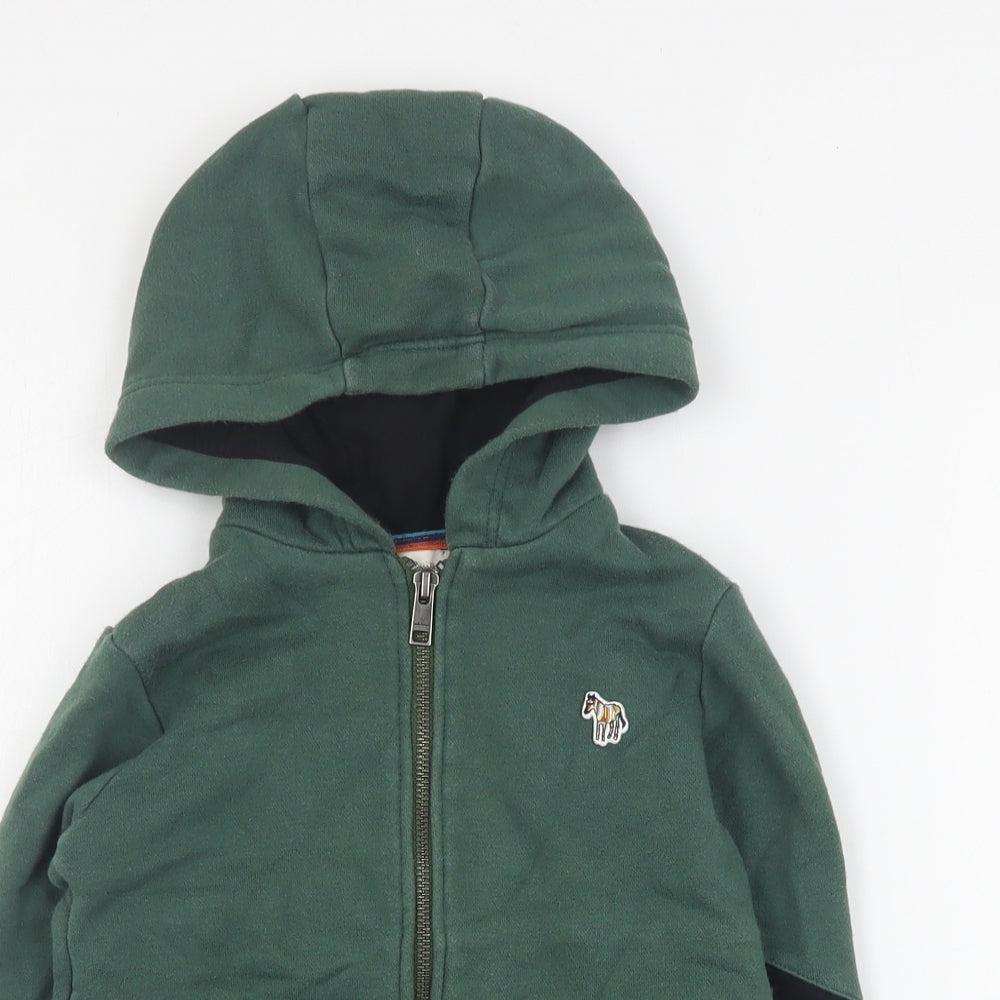 Paul Smith Boys Green  Cotton Full Zip Hoodie Size 4 Years  Zip