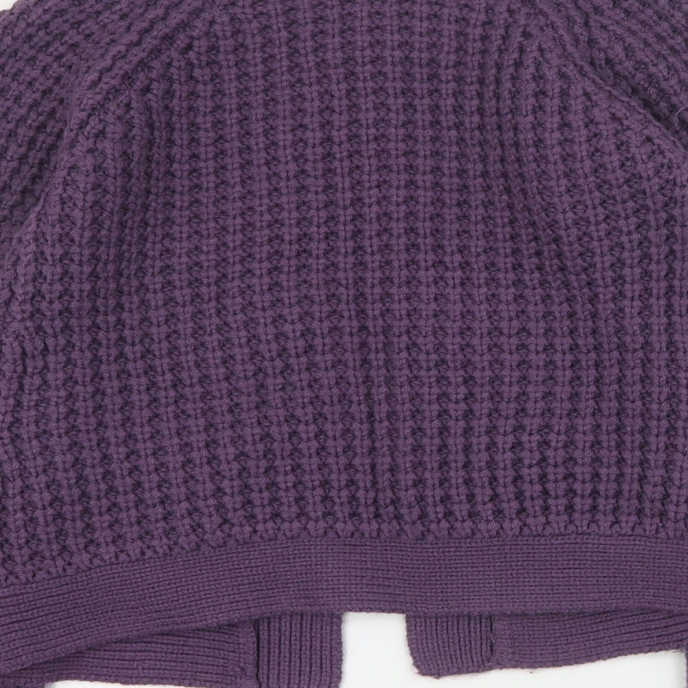 George Girls Purple Round Neck  Acrylic Cardigan Jumper Size 10-11 Years  Button