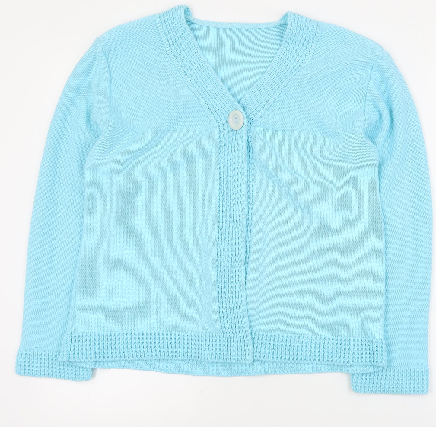 SheIn Womens Blue V-Neck  Acrylic Cardigan Jumper Size S