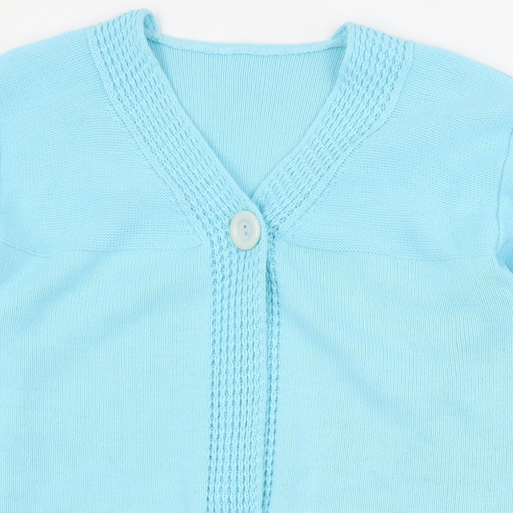 SheIn Womens Blue V-Neck  Acrylic Cardigan Jumper Size S