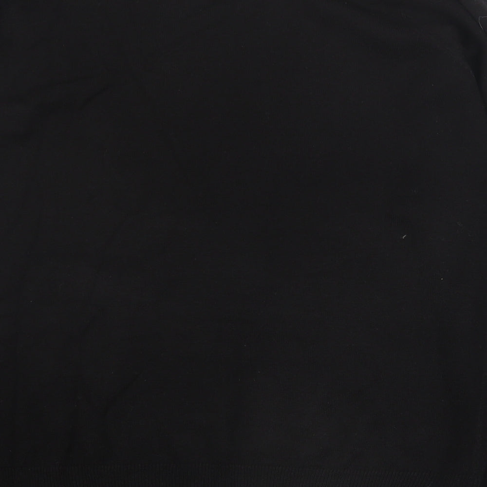 Isle Womens Black Round Neck  Acrylic Pullover Jumper Size S