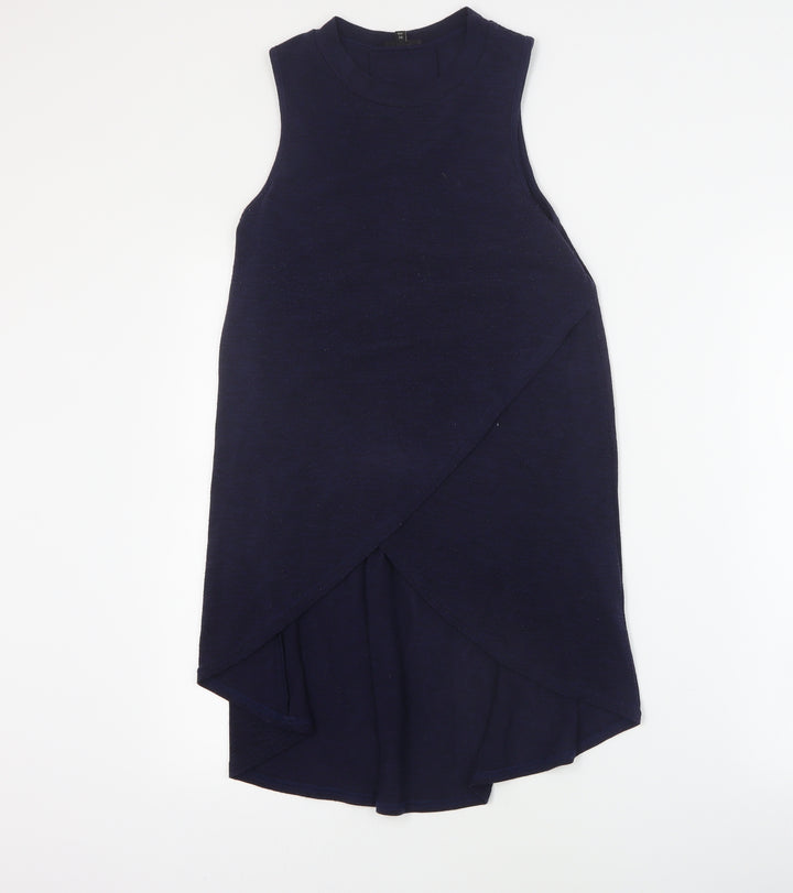 River Island Womens Blue  Polyester Basic Tank Size 10 Round Neck