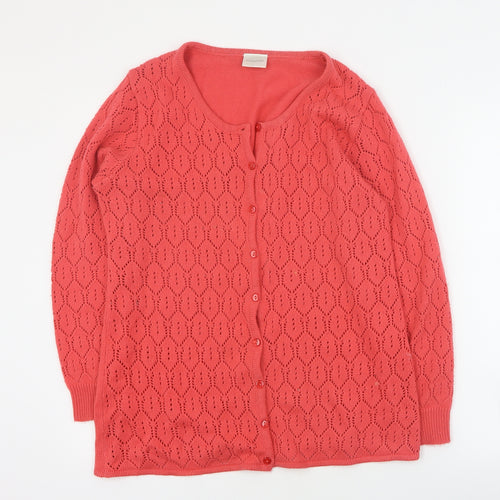 Wardrobe Womens Pink Round Neck  Acrylic Cardigan Jumper Size 12