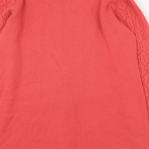 Wardrobe Womens Pink Round Neck  Acrylic Cardigan Jumper Size 12
