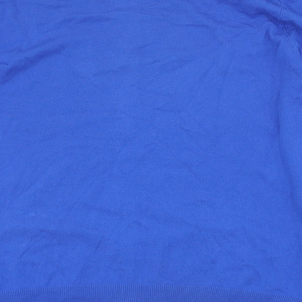 BHS Womens Blue Round Neck  Viscose Cardigan Jumper Size 22
