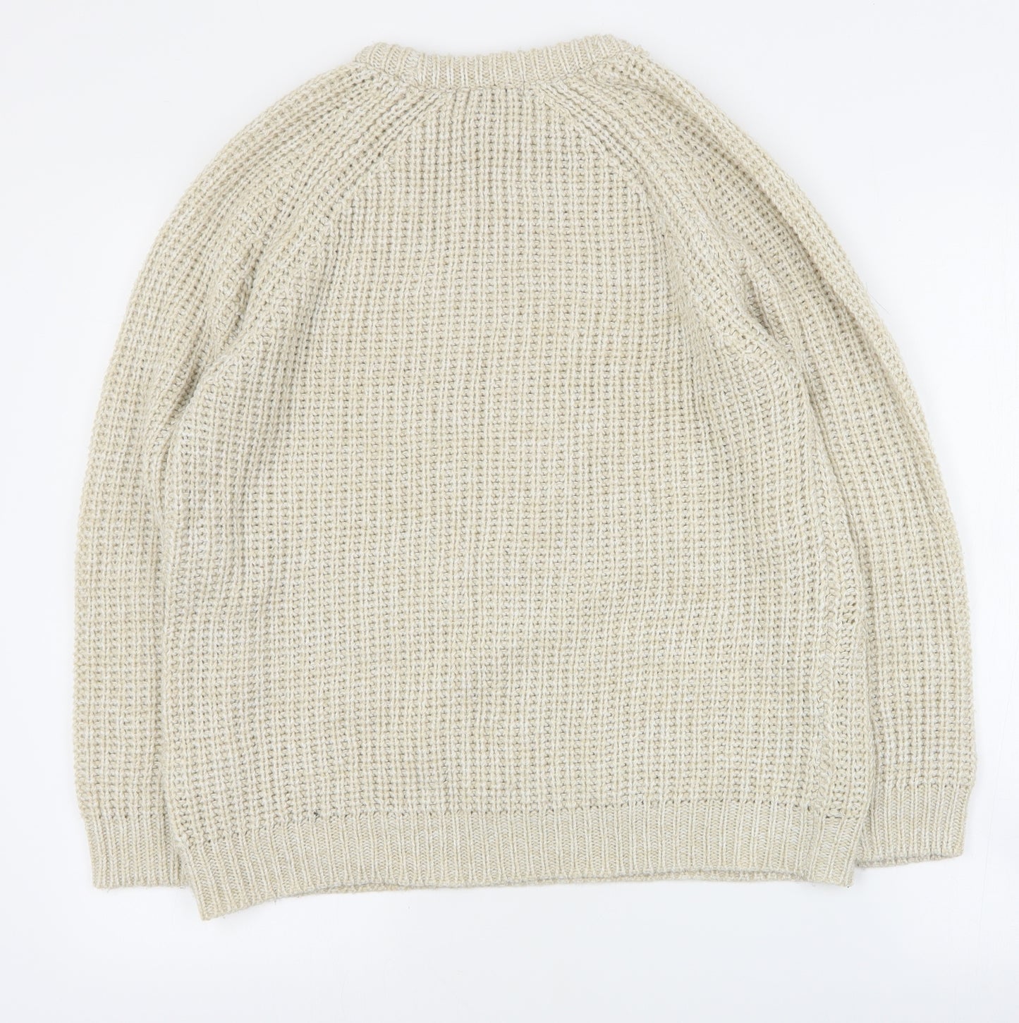 Primark Womens Beige Round Neck  Acrylic Pullover Jumper Size 14