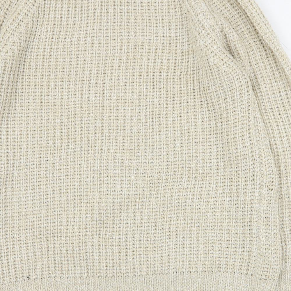Primark Womens Beige Round Neck  Acrylic Pullover Jumper Size 14