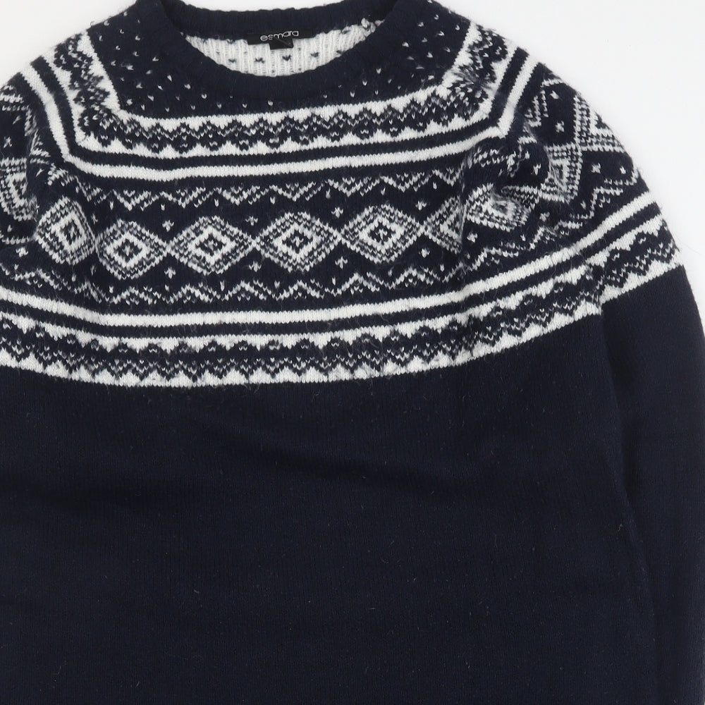 ESMARA Womens Blue  Polyacrylate Fibre Jumper Dress  Size L  Round Neck Pullover