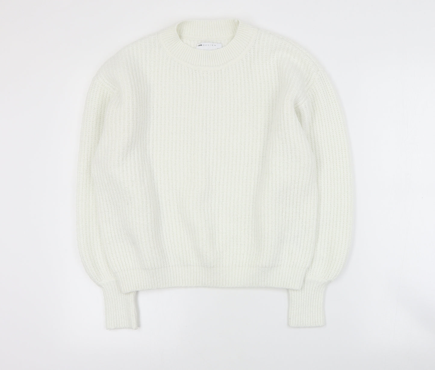 ASOS Womens White Round Neck  Polyester Pullover Jumper Size 6