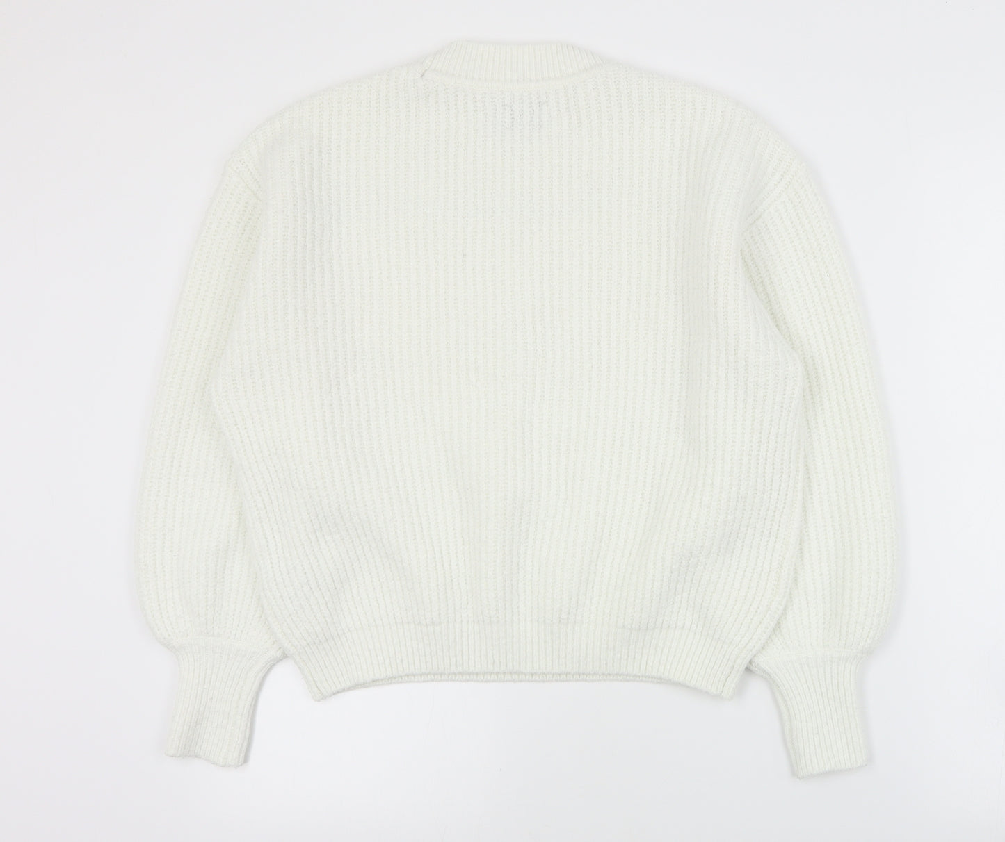 ASOS Womens White Round Neck  Polyester Pullover Jumper Size 6