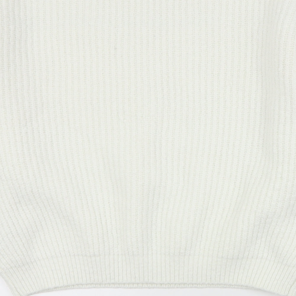 ASOS Womens White Round Neck  Polyester Pullover Jumper Size 6