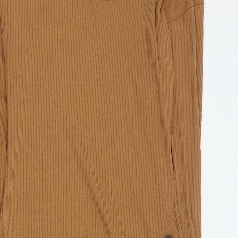SheIn Womens Brown  Polyester Maxi  Size M  Scoop Neck Pullover - Ribbed