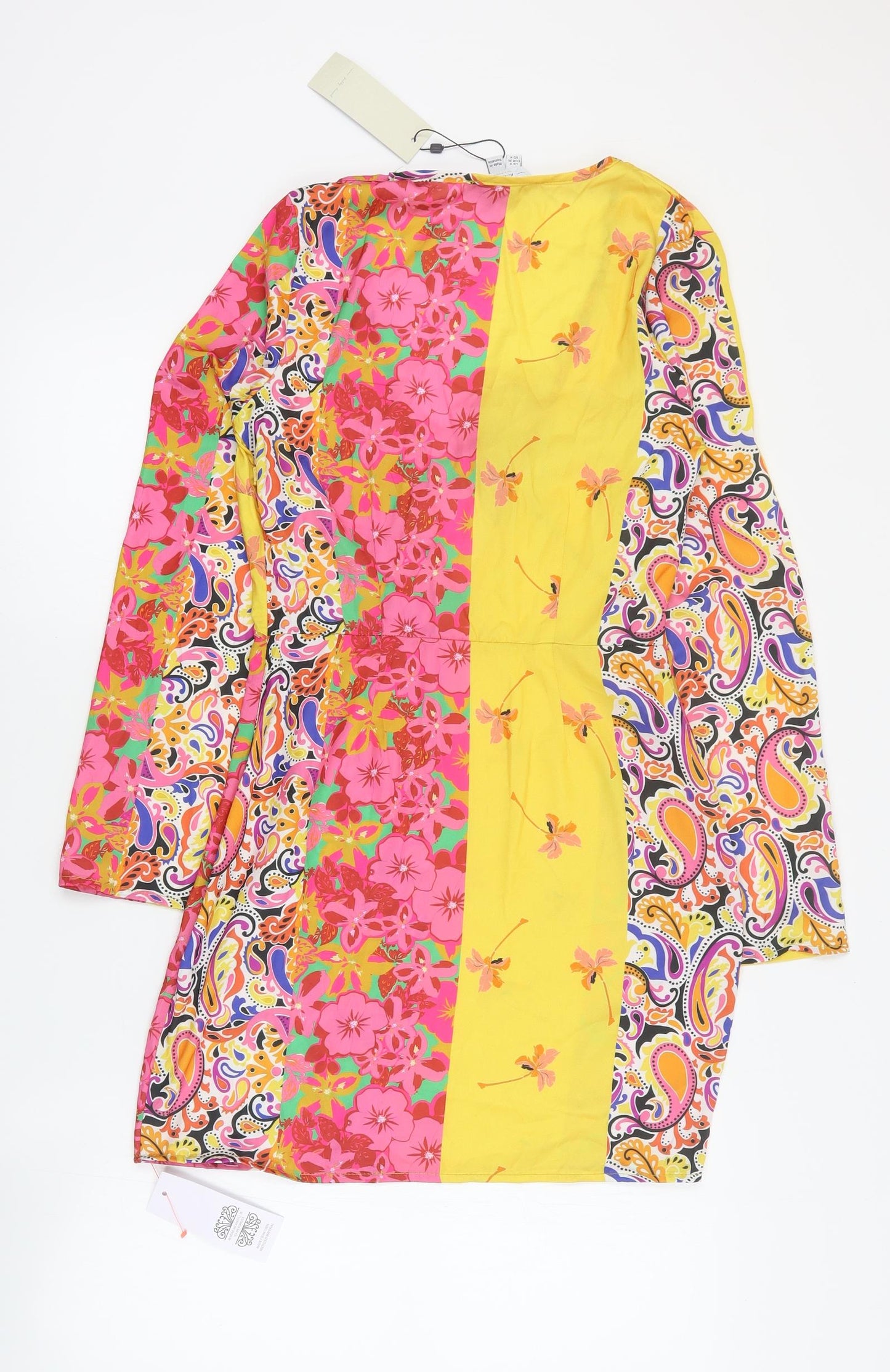 Never Fully Dressed Womens Multicoloured Floral Polyester Mini  Size 8  V-Neck Zip