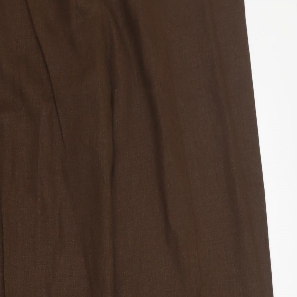 St Bernard Womens Brown  Linen Carrot Trousers Size 12 L34 in Regular Zip