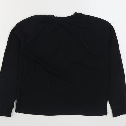 H&M Girls Black  Cotton Pullover Sweatshirt Size 11-12 Years  Pullover