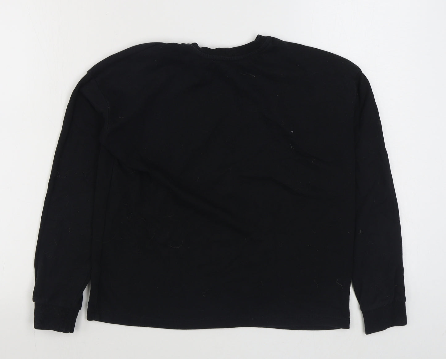 H&M Girls Black  Cotton Pullover Sweatshirt Size 11-12 Years  Pullover