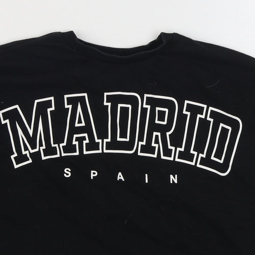 H&M Girls Black  Cotton Pullover Sweatshirt Size 11-12 Years  Pullover