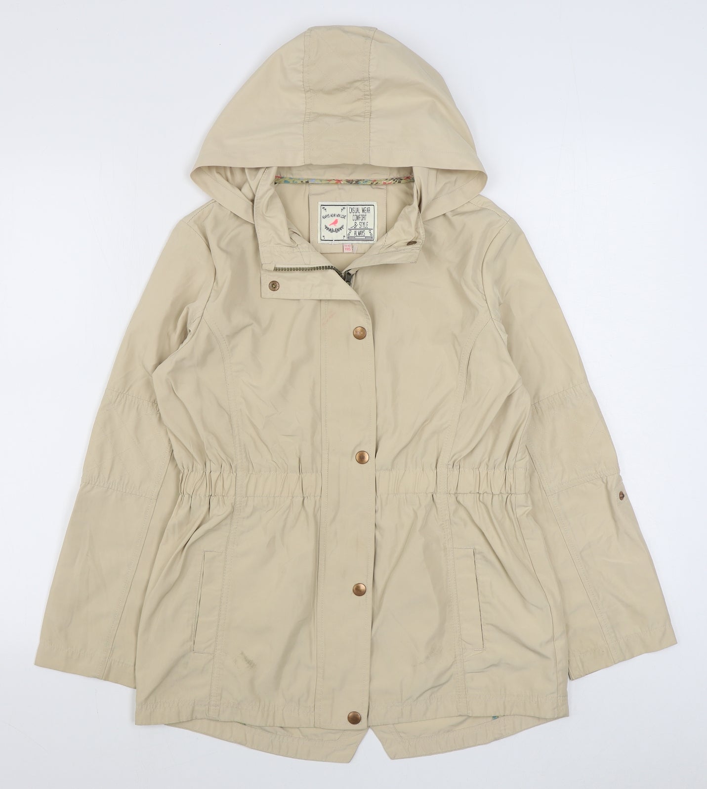 Marks and Spencer Girls Beige   Rain Coat Coat Size 11-12 Years  Zip