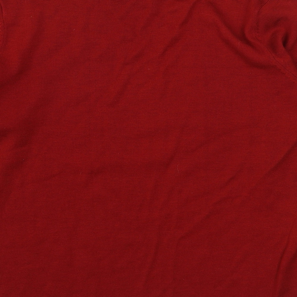 Bonmarché Womens Red Round Neck  Acrylic Pullover Jumper Size M