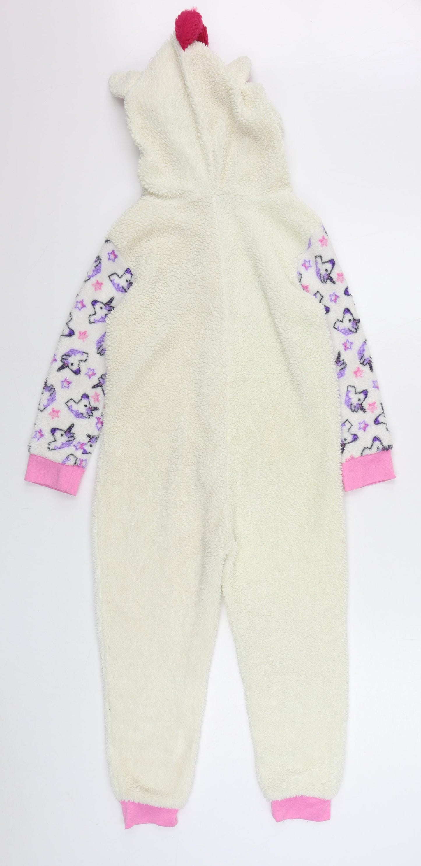 Dorothy Perkins Girls White Solid Polyester Top One Piece Size 6-7 Years  Zip - Unicorn Onesie